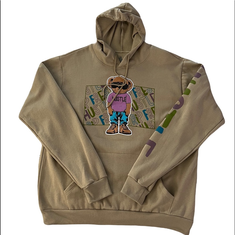 Large sand color Men’s Hoodie Sweatshirt by Launder
